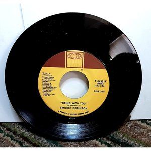 Smokey Robinson Being With You 45 Record Tamla 54321F 1981 Mastered By Capitol